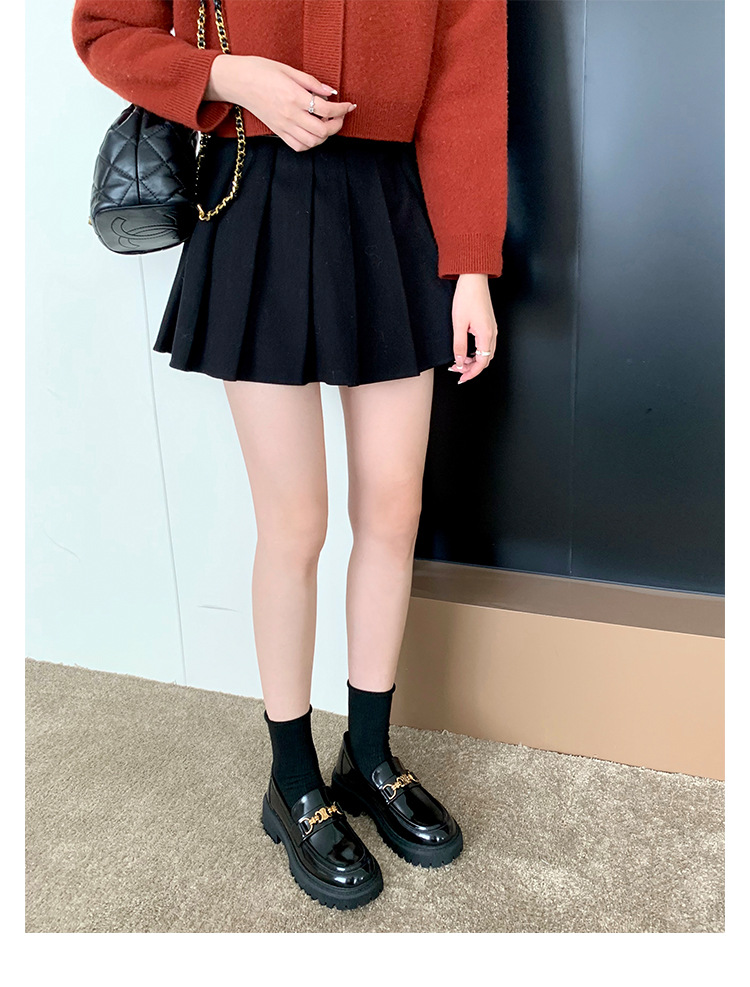 全牛皮~真皮小皮鞋女英伦风乐福鞋2023年新款圆头厚底日常JK单鞋详情24