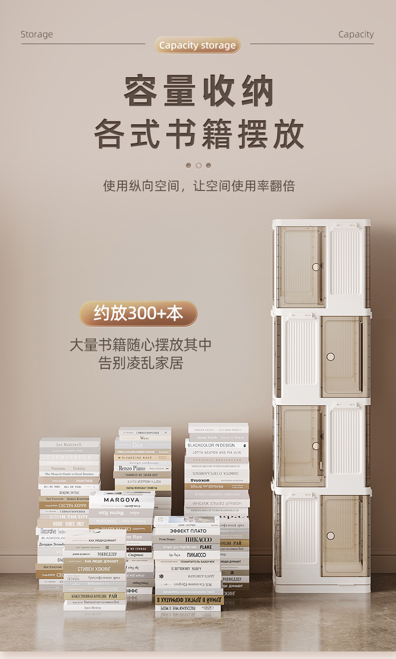 Rotating bookcase, simple multi-layer floor-standing snack storage rack, home storage cabinet, bookcase, no need to install storage racks pic 9