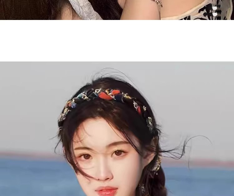 Pearl ribbon headband for women 2025 New high top braid headband, summer broken hair headband, one-piece hairpin headwear pic 29