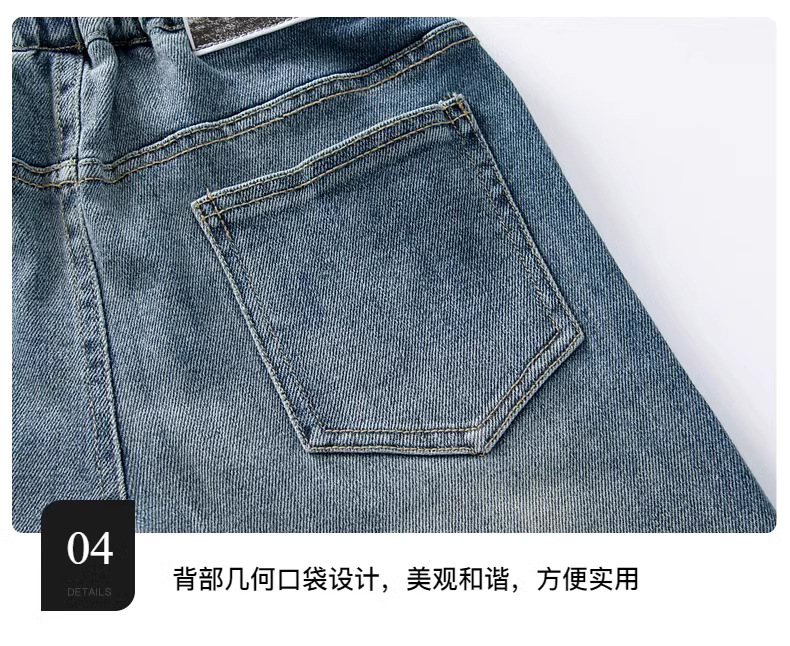 男童牛仔裤2025新款阔腿儿童春装男孩童装春秋款大童帅气运动裤子详情12