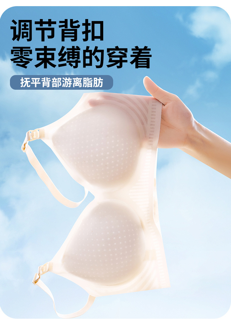 薄款果冻条无痕哺乳内衣冰丝固定软支撑无钢圈聚拢防下垂哺乳文胸详情10