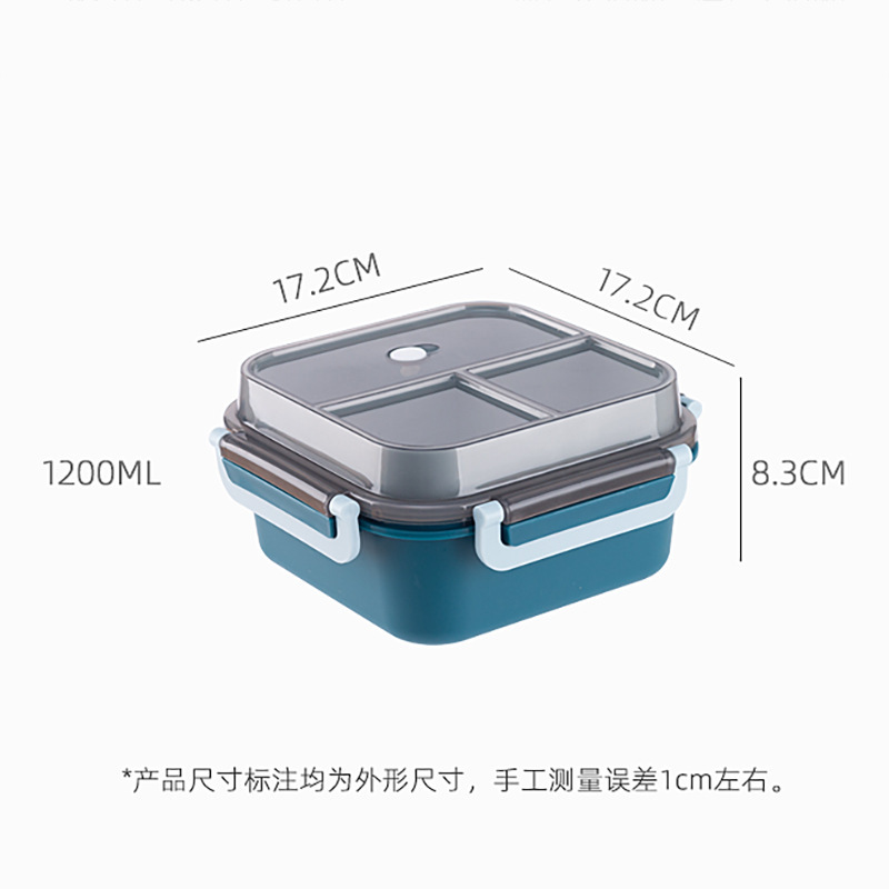 Cross-border adult camping lunch box, portable square snack storage box, student plastic lunch box, microwave oven-safe pic 4