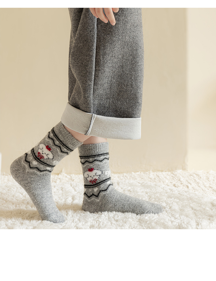 儿童袜子秋冬季加厚保暖羊毛袜儿童韩版卡通小狗冬款羊绒中筒袜详情23
