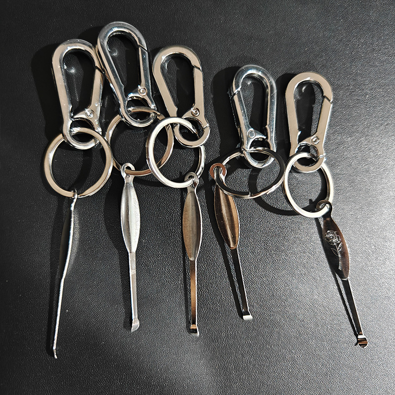 【门口】601耳勺钥匙扣 10个/卡 100/盒 120601耳勺钥匙扣新款男女用便携锌合金材质钥匙圈钥匙环耳勺2元货源详情3