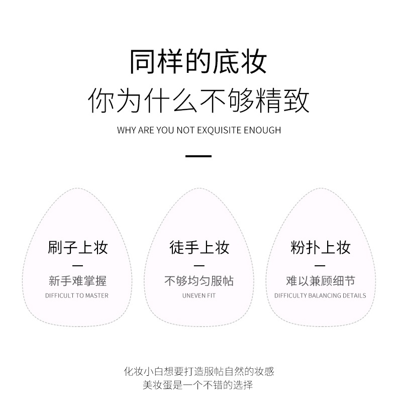 卓尔雅新品跨境热卖彩妆蛋花点桶装斜切水滴美妆工具粉扑美容护肤化妆美妆蛋详情2