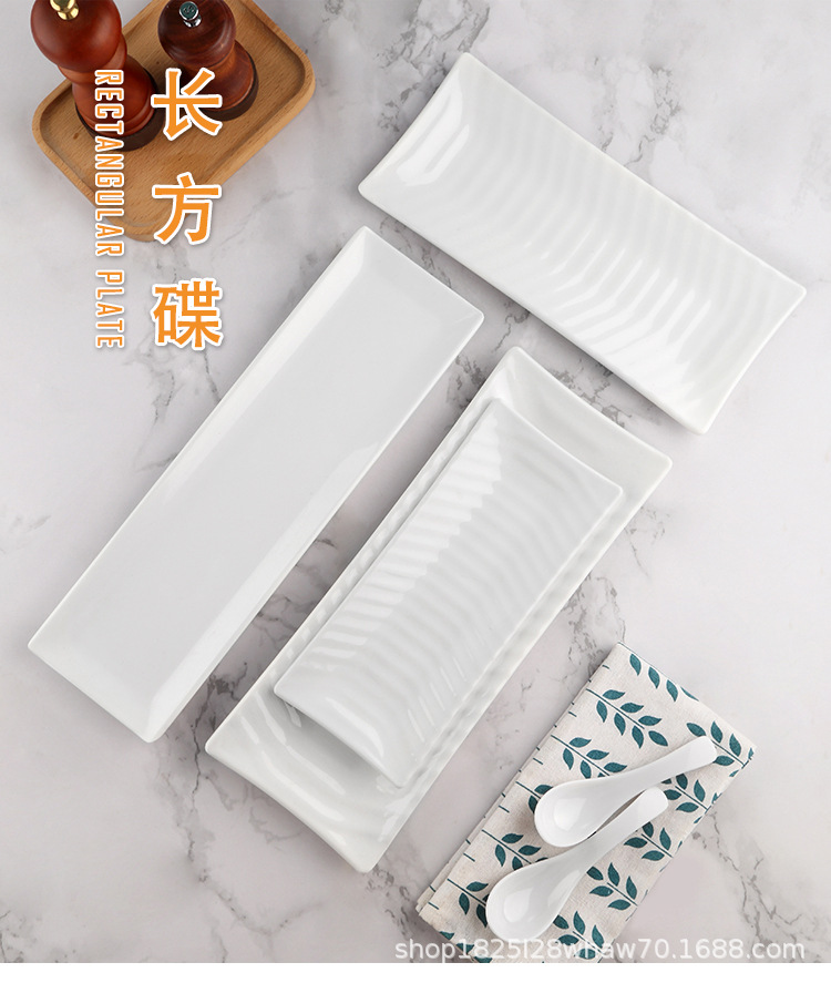 Melamine plate wholesalers, commercial plates, hot pot restaurant serving plates, rectangular imitation porcelain rice noodle plates, snack plates, barbecue plates pic 1
