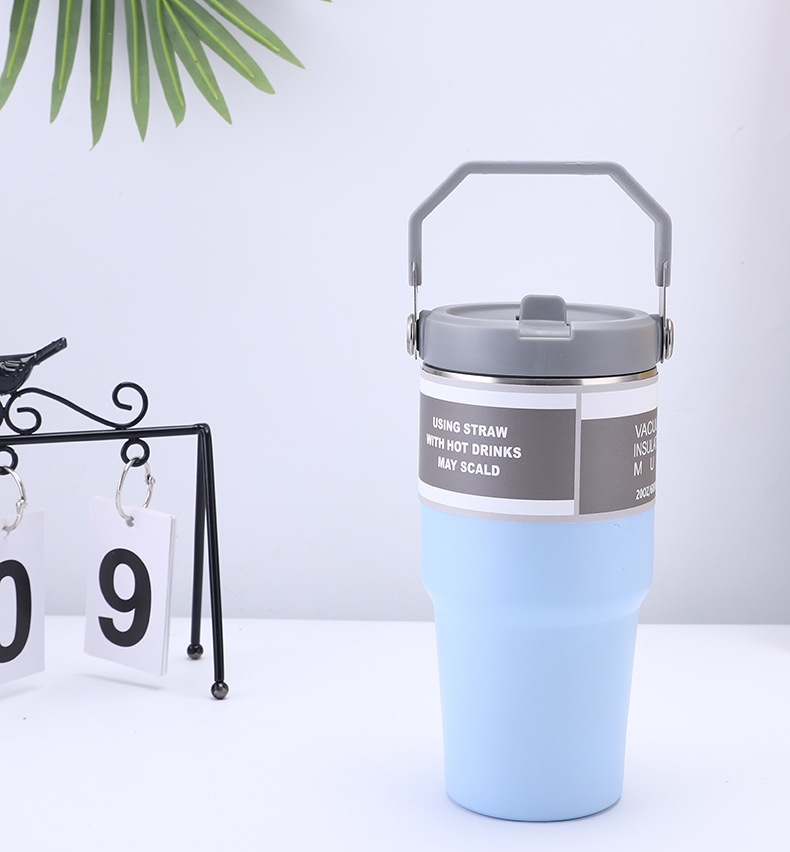 跨境简约大容量双层冰霸杯便携提手耐高温吸管杯汽车杯水杯保温杯详情15