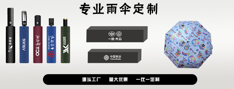 全自动三折伞 8骨黑胶防晒防紫外线晴雨伞 印logo礼品水果伞批发详情2