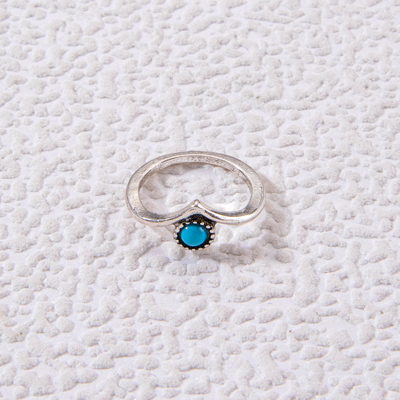 欧美跨境饰品 时尚复古绿松石戒指 个性民族风椭圆十字架几何指环详情37