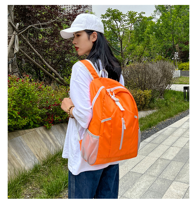 Wholesale of new cross-border outdoor folding bags with logo printing, hiking bags, water-resistant backpacks, and backpacks pic 17