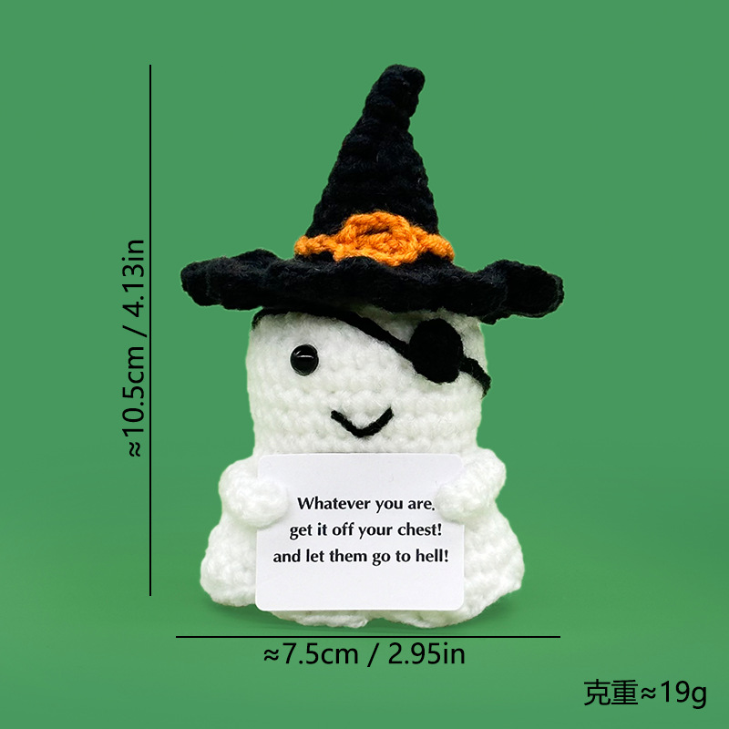 Wholesale and customization of white ghost-shaped crocheted dolls, plush toys and trendy toys pic 32