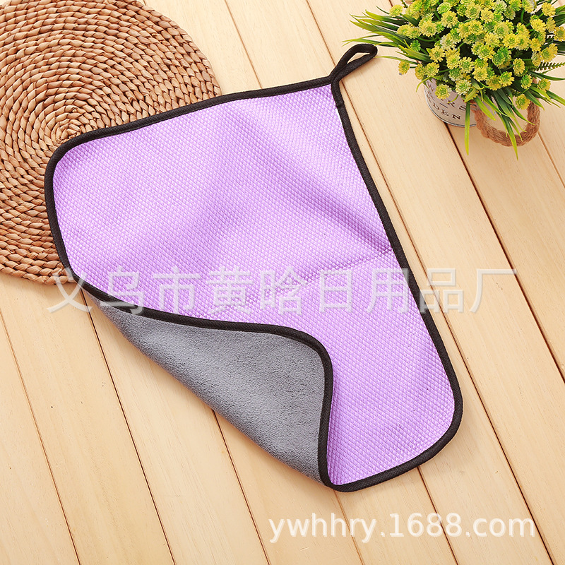 【 Chi Jia 】 Fish scale fabric composite coral fleece AB side thickened car cleaning cloth, car wash towel, rag, household cleaning cloth pic 3