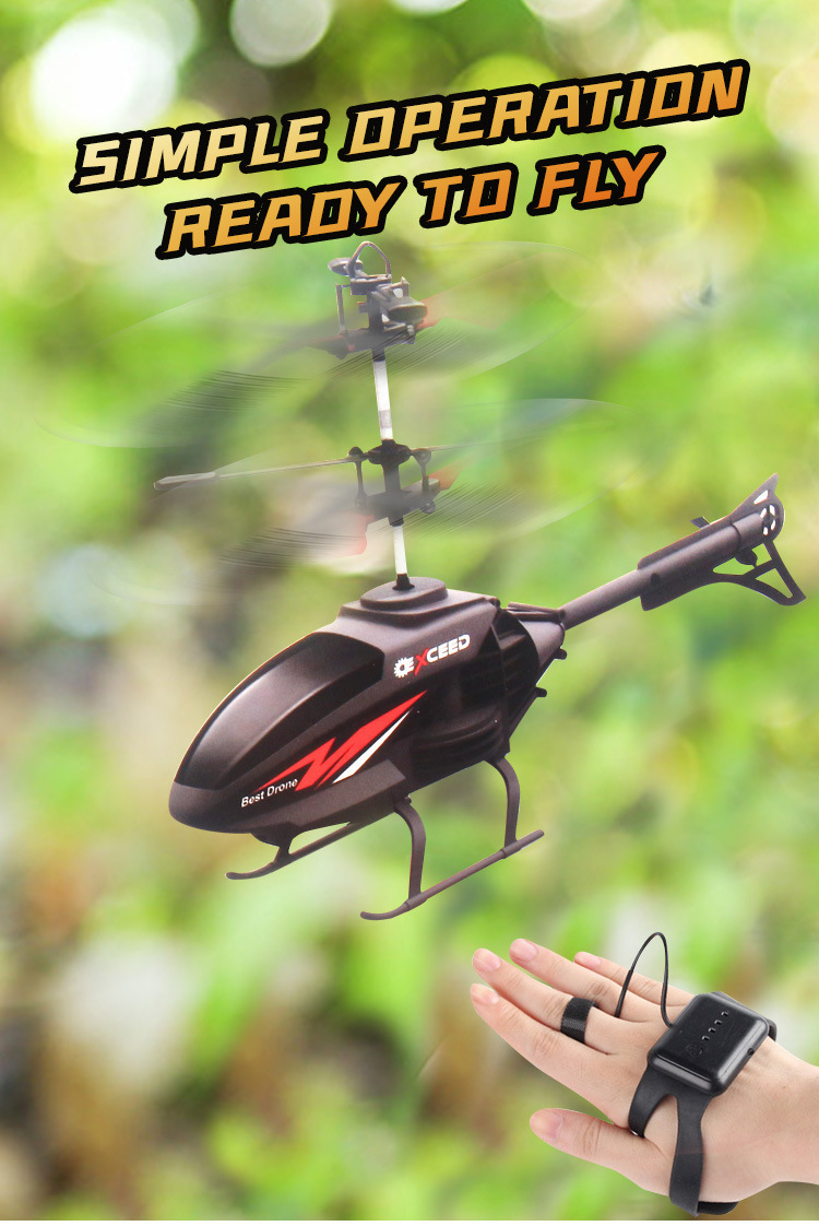 The watch remote control aircraft is shock-resistant with a two-channel sensor. The watch sensor body-sensing helicopter can cross borders pic 3