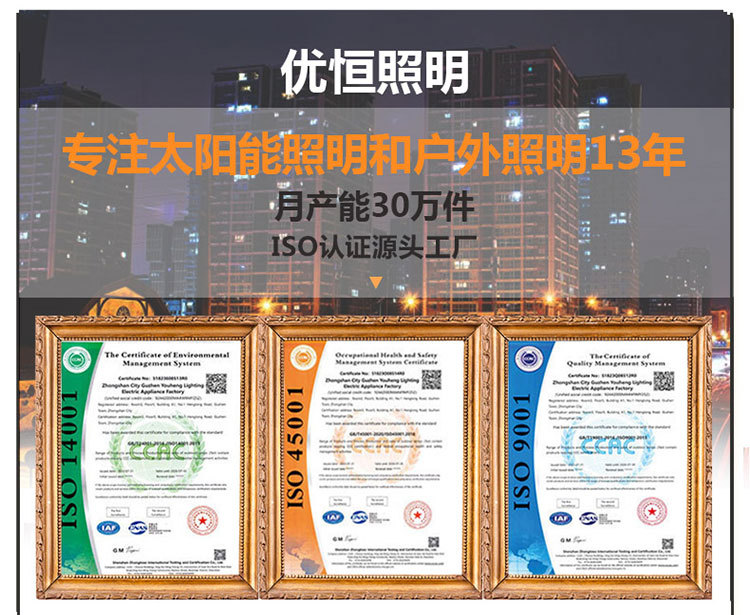 太阳能投光灯一拖二天黑自动亮户外庭院灯超亮照明家用新农村路灯详情1