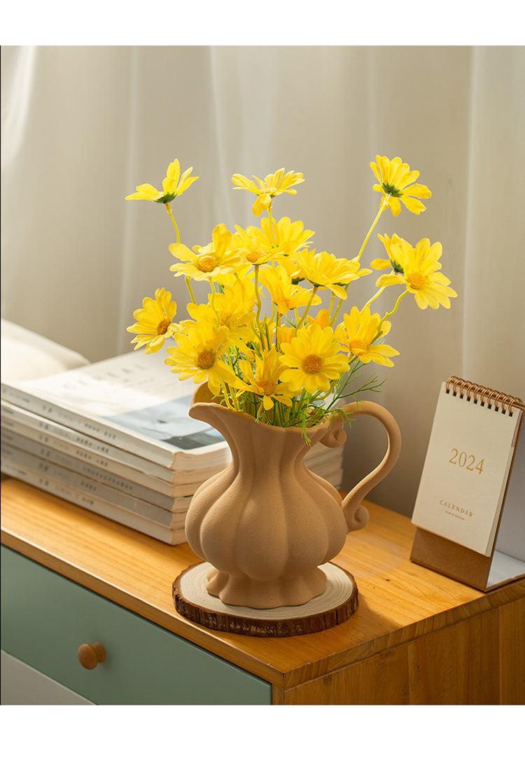2026 new style white ceramic vase, three or two plastic empty wine bottles, ceramic glass vase, small wine bottles pic 12