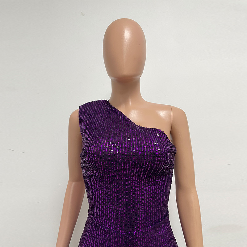 新中式无袖连体衣独立站夏季单肩亮片连体裤女批发详情41