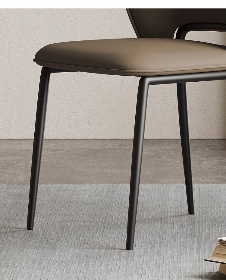 Light luxury dining chairs, home Italian minimalist high-end style hotel negotiation chairs, restaurant chairs, simple dining tables, leather stools pic 19