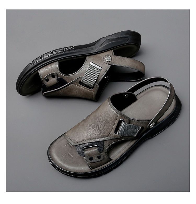 真皮牛皮凉鞋男真皮新款室外穿开车男士拖鞋男潮夏季沙滩鞋子男详情21