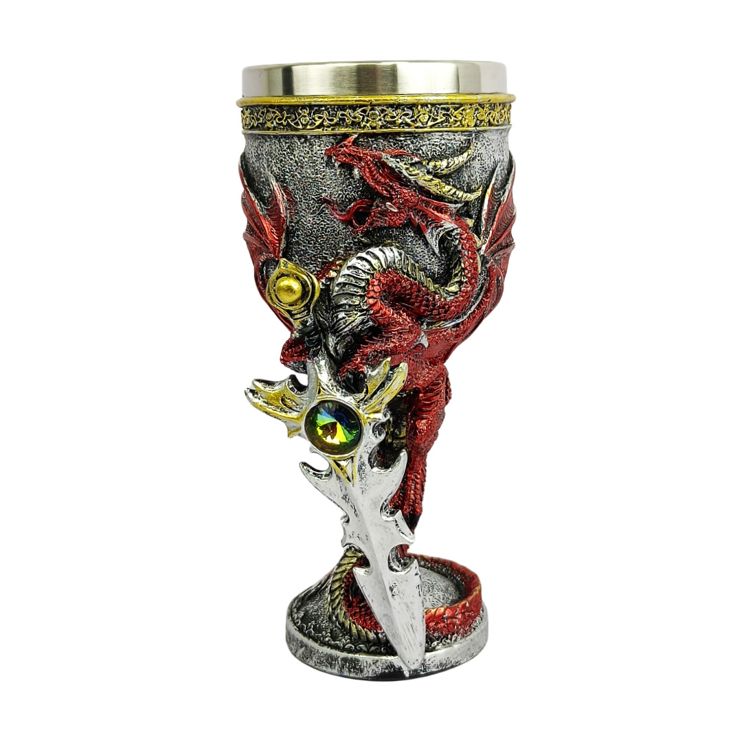 Niche high-appearation-level red wine glasses, European retro wine glasses, 3D dragon statue cocktail glasses pic 3