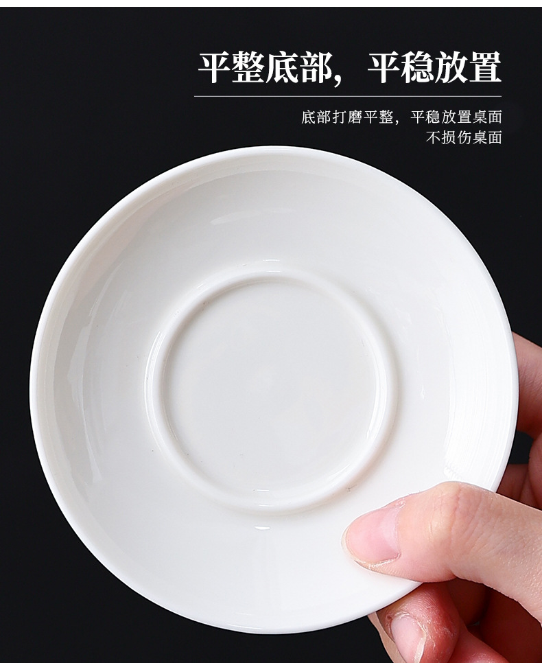 羊脂玉三才盖碗悬停白瓷泡茶碗茶杯薄胎茶具盖碗茶茶碗功夫小号杯详情19