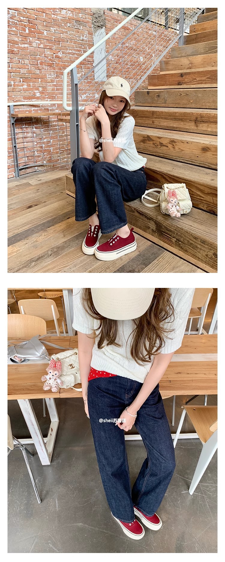 苏茵茵同款隐形增高7cm~懒人休闲厚底乐福单鞋女帆布鞋板鞋详情18