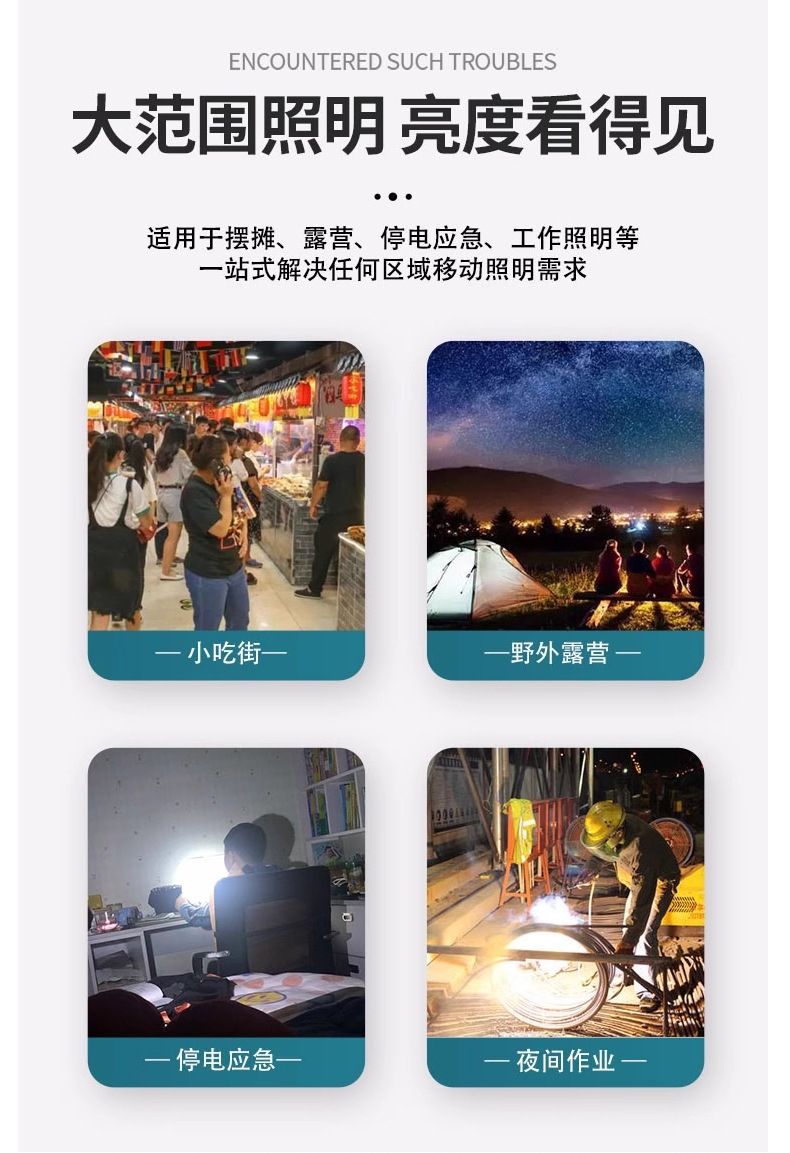 Jiuliang DP multi-functional power failure emergency bulb, emergency type product, fire lamp, ambient light pic 20