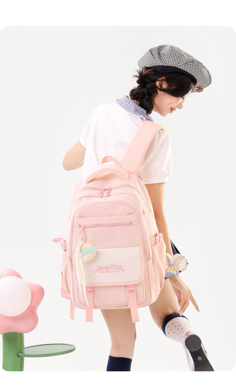 New high-appearance-level weight reduction and spine protection schoolbag for girls, junior high school students, large-capacity ultra-light campus backpack for teenagers pic 35