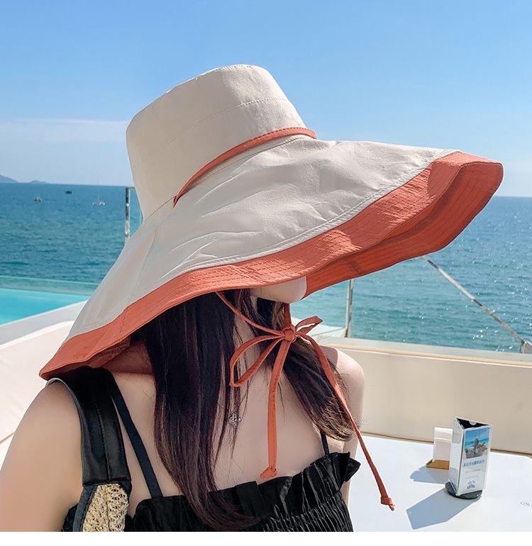 超大檐渔夫帽大沿女夏遮脸双面加大帽檐遮阳防晒帽子防紫外线太阳详情8