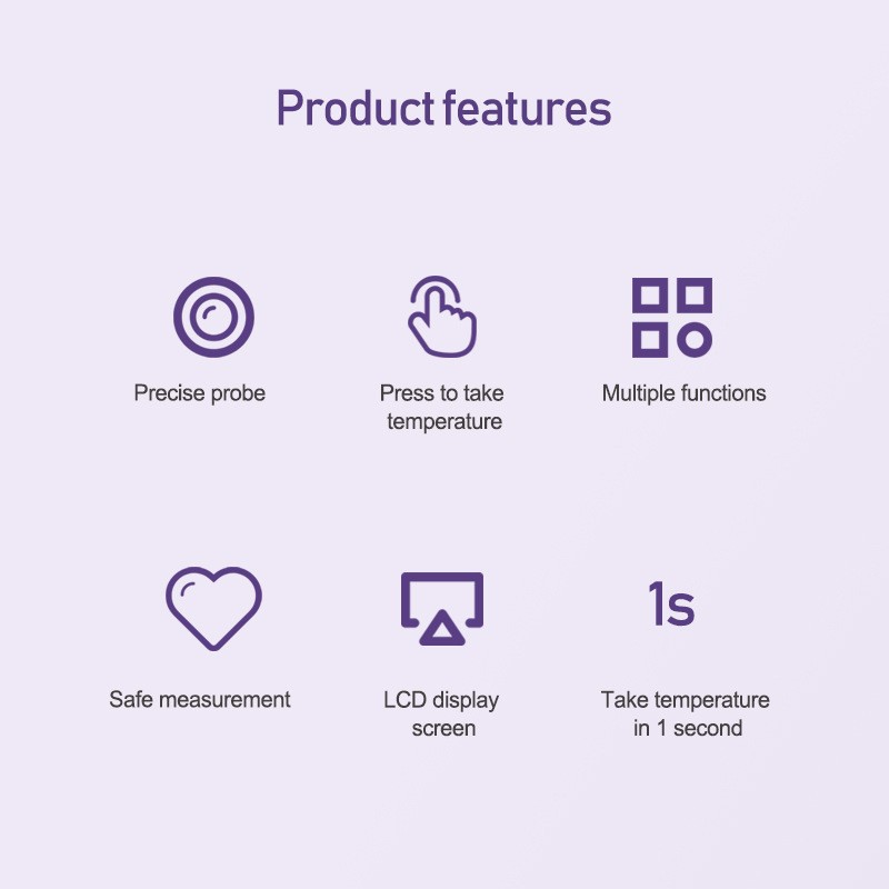 Foreign trade English non-contact infrared forehead thermometer, household portable handheld rapid measurement mini forehead thermometer pic 6