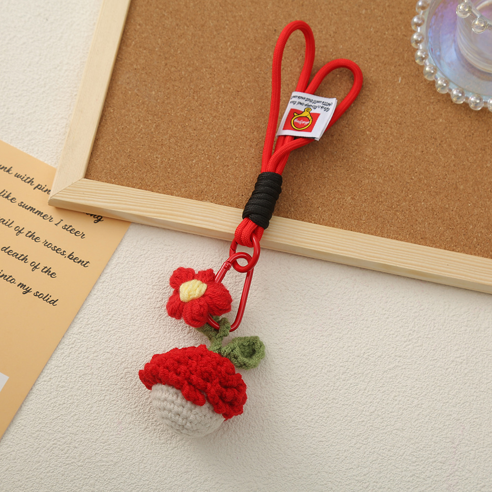 创意可爱水果蔬菜挂饰少女包包钥匙扣钩针挂件手工diy毛线配饰详情18