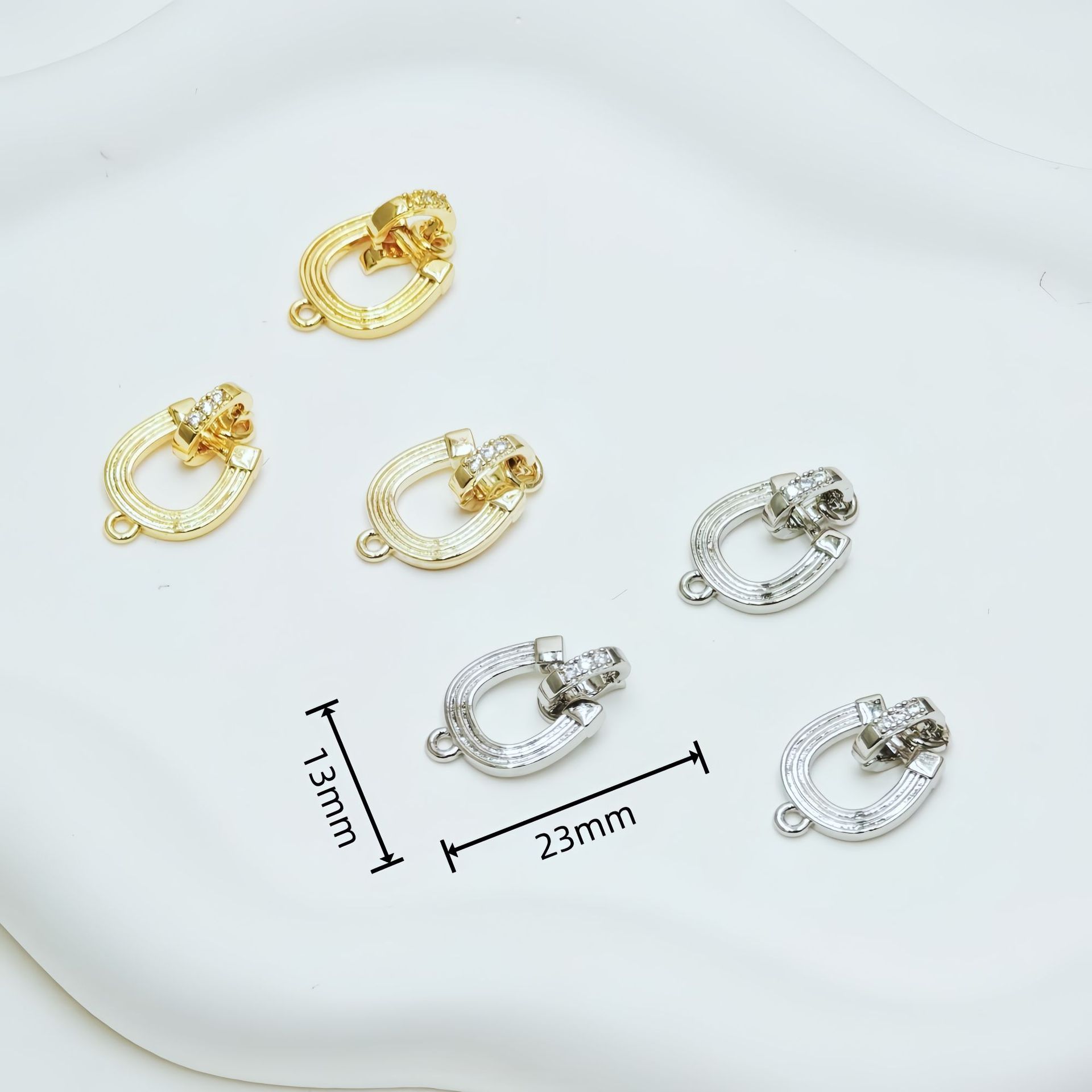 Wholesale of diy handcrafted accessories for 18k classic necklaces and bracelets with micro-inlaid white stone color retention and real gold plating pic 15