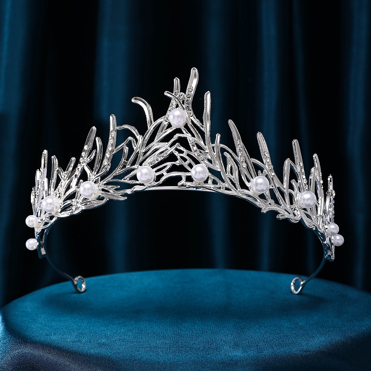 新娘皇冠头饰新娘巴洛克韩式水钻公主女王冠生日发饰端婚纱礼服配详情21