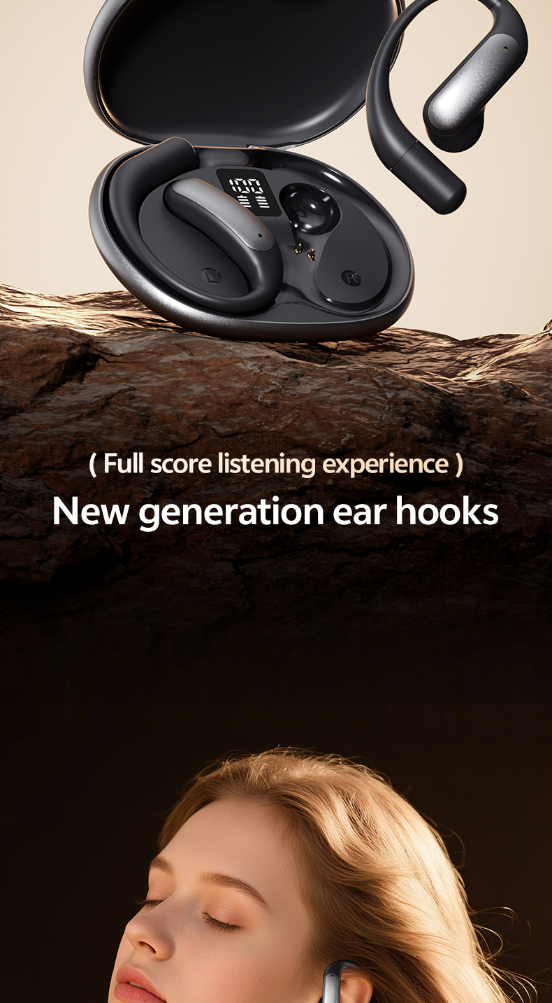 New product M129 Private mold OWS digital display non-in-ear Bluetooth headphones noise-cancelling wireless ear-hook smart headphones factory pic 6