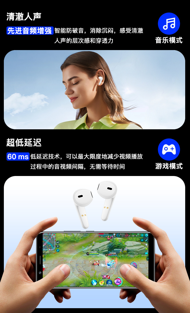 AI Translation Headphones M94 Wireless Ultra-Long Battery Life Cross-border Private Mold Touch Screen Bluetooth Headphones Non-in-ear Smart 5.4 pic 7
