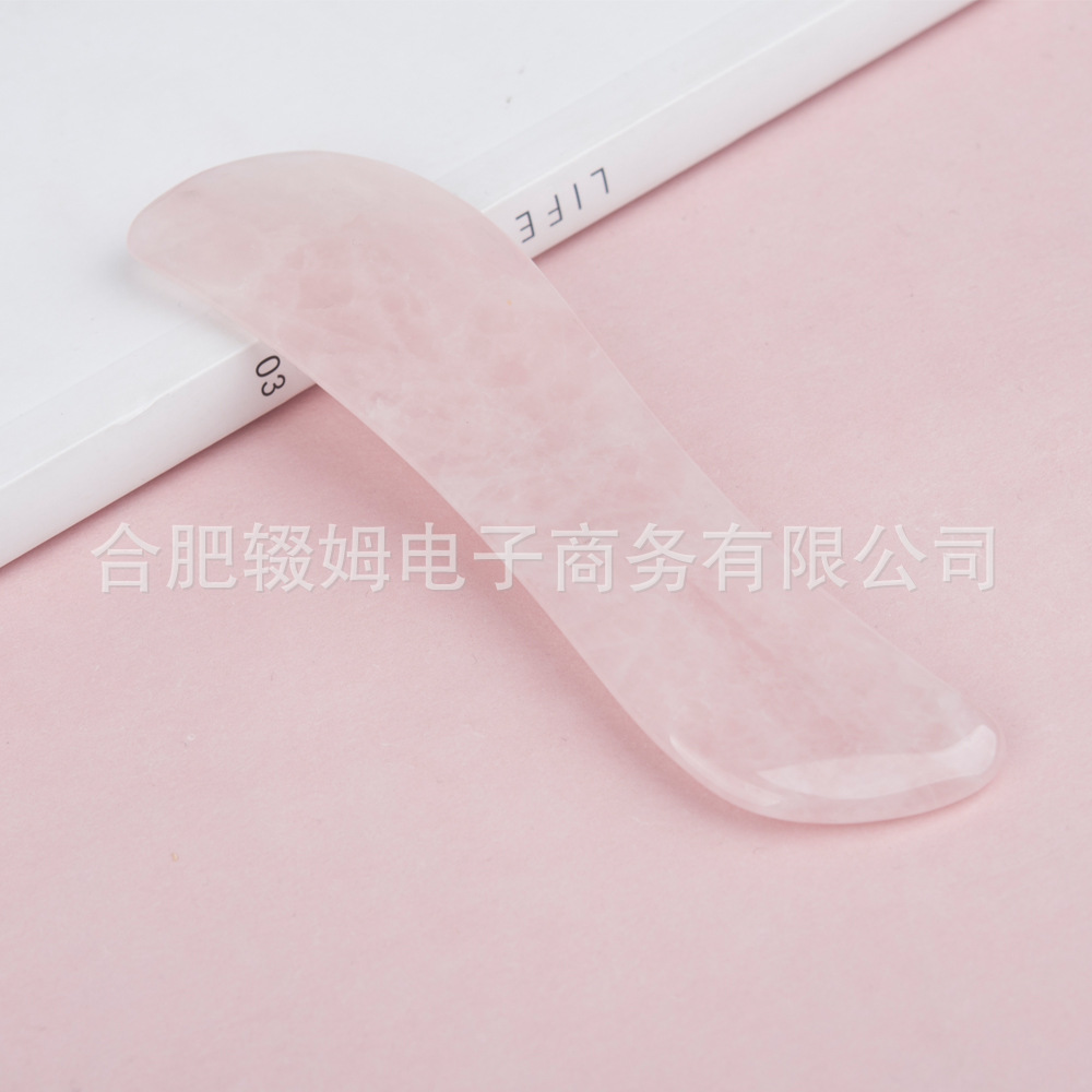 厂家天然玉石绿东陵刮痧板粉晶按摩板脸部面部全身通用刮痧按摩器详情14