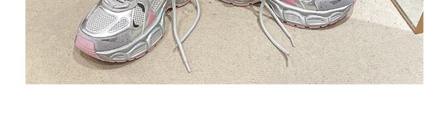 老爹鞋女2025春季新款厚底圆头网面休闲女鞋银色潮牌时尚运动鞋详情14