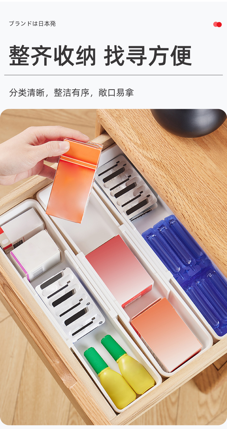Extendable tableware storage box, kitchen utensils, cabinets, drawers, tableware, bowls and chopsticks storage and separation multi-functional storage box pic 8