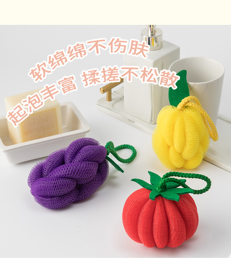 多巴胺洗澡果蔬沐浴球不散花泡澡球浴花球柔软泡泡浴女生搓澡神器详情8