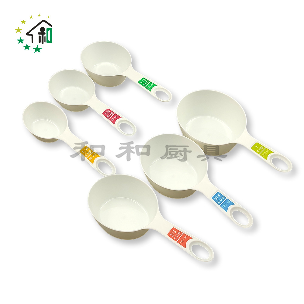 工厂供应彩色塑料量杯量奶粉勺六件套烘焙工具DIY厨房量勺量杯套装多功能家用详情9