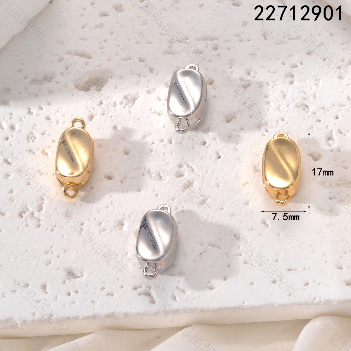 Copper-plated 18k gold pearl necklace with a pleated intaglio clasp and pin socket, a high-end DIY jewelry accessory pic 2