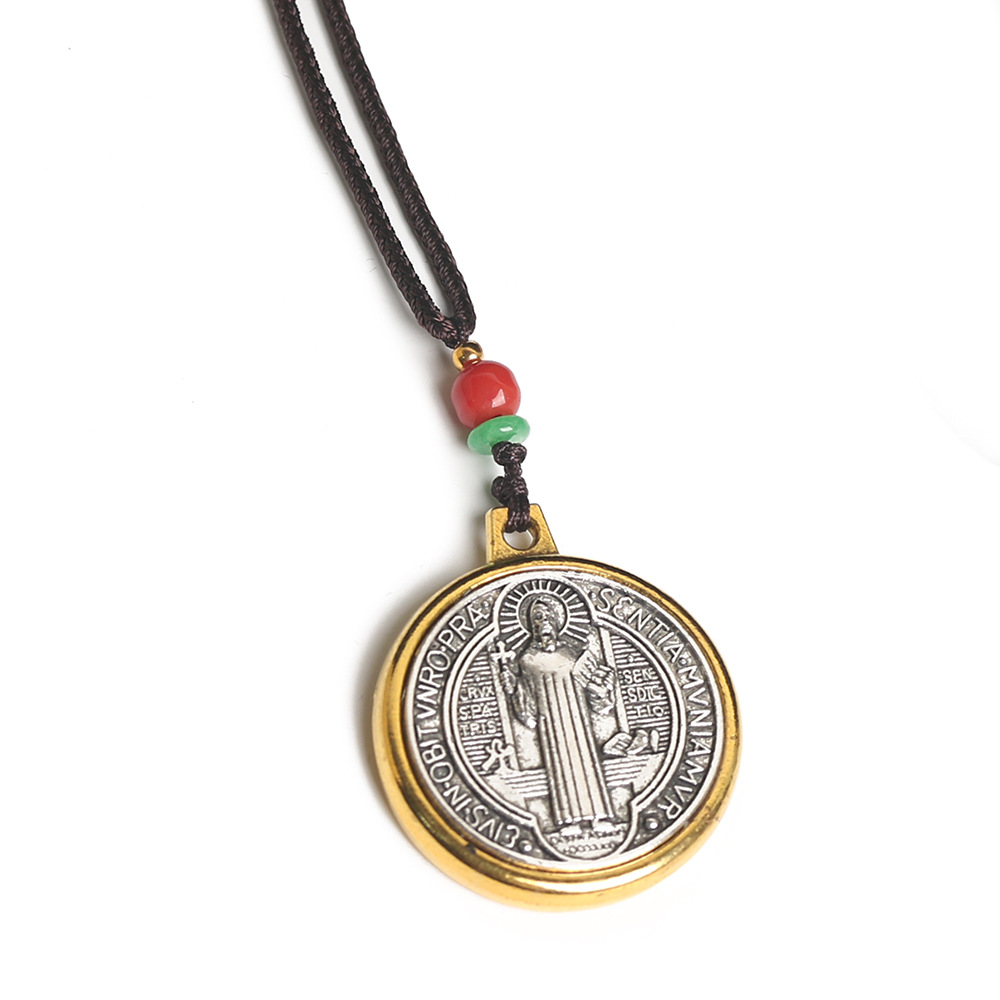 Wholesale of international trade European and American holy image pendants, simple alloy hanging ornaments, Saint Benedict from Nucia, cross-border e-commerce jewelry pic 1