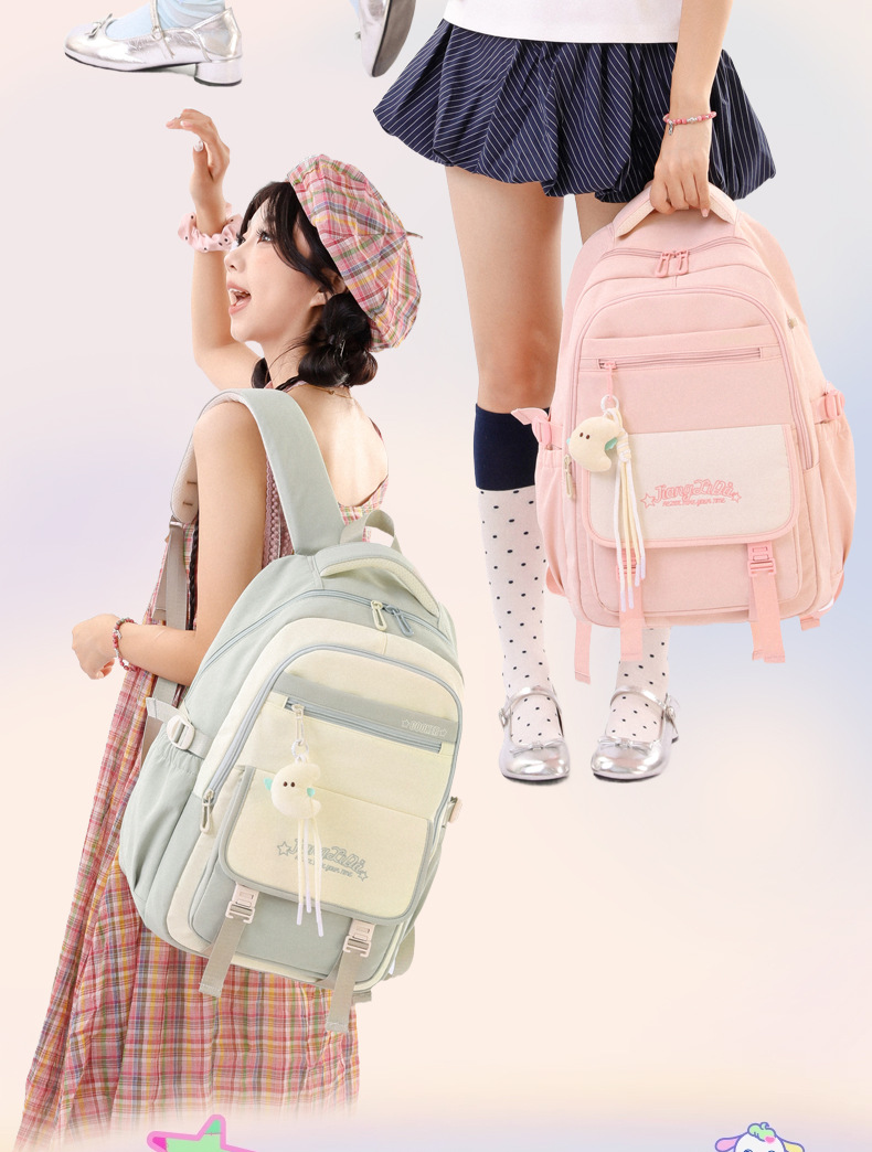 New high-appearance-level weight reduction and spine protection schoolbag for girls, junior high school students, large-capacity ultra-light campus backpack for teenagers pic 10