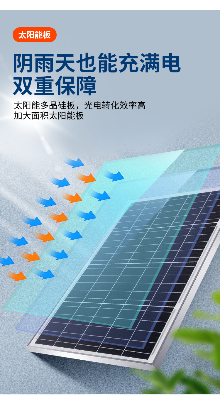 The 2023 new solar-powered outdoor courtyard lamp, the lighting lamp for the yard, the arc-shaped wide-angle floodlight, and the street lamp pic 24