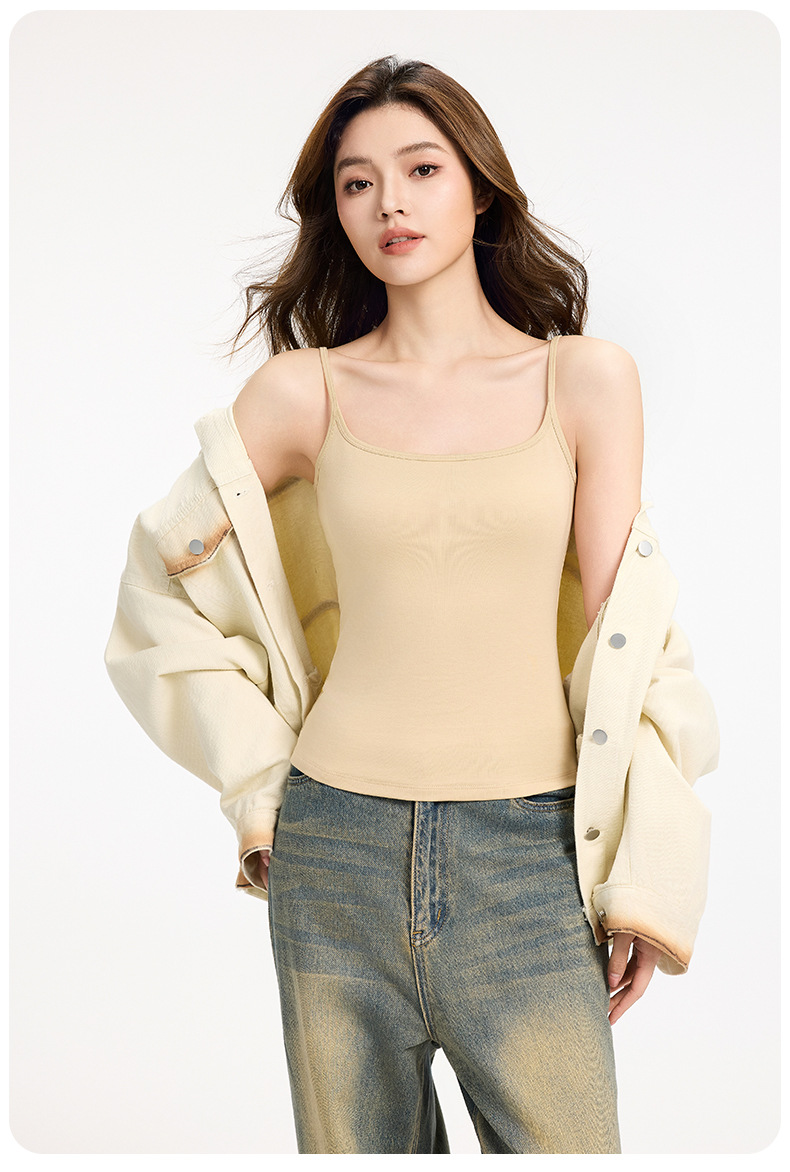 【7A Antibacterial Tencel Modal 】 Cool-feeling outerwear vest for women, adjustable thin shoulder strap ice silk top pic 19