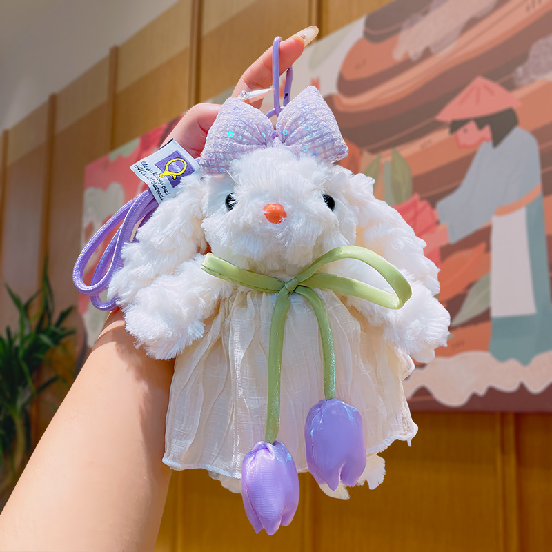Wholesale of new flip-flop rabbit bag pendants, cartoon plush cute dolls, keychains, pendants and small gifts pic 5