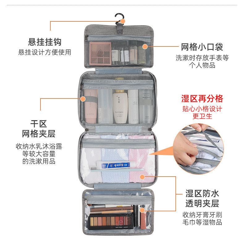 可定制航空男士便携出差洗护防水收纳套装多功能大容量洗漱包详情7