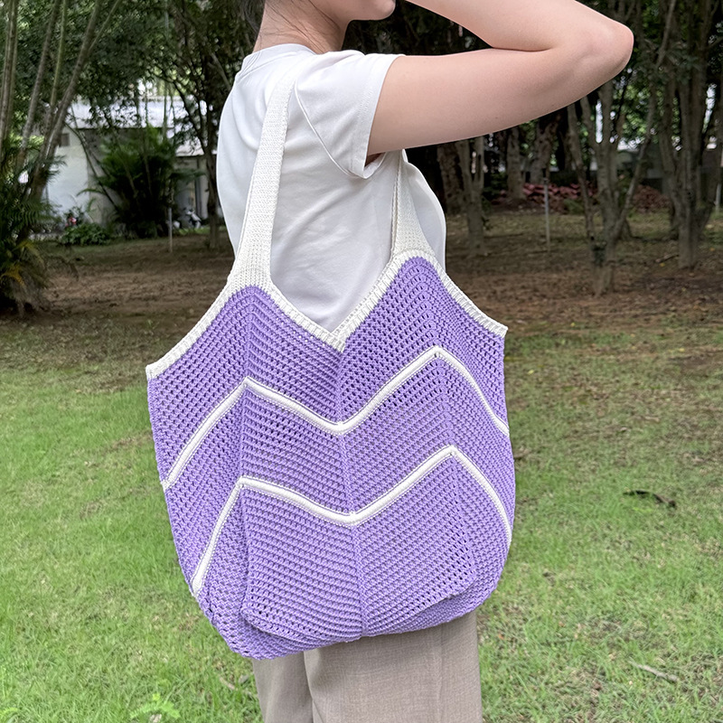 Casual large-capacity knitted bag for women 2025 new style, trendy, versatile and stylish single-shoulder bag, fashionable tote woven bag pic 11