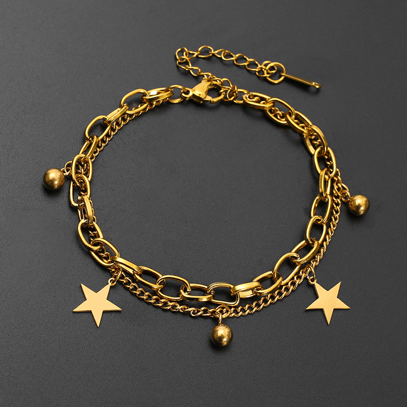 The all-titanium steel, real gold electroplated, light luxury, versatile double-layer butterfly bracelet is simple, individual and high-end accessory at factory price pic 3