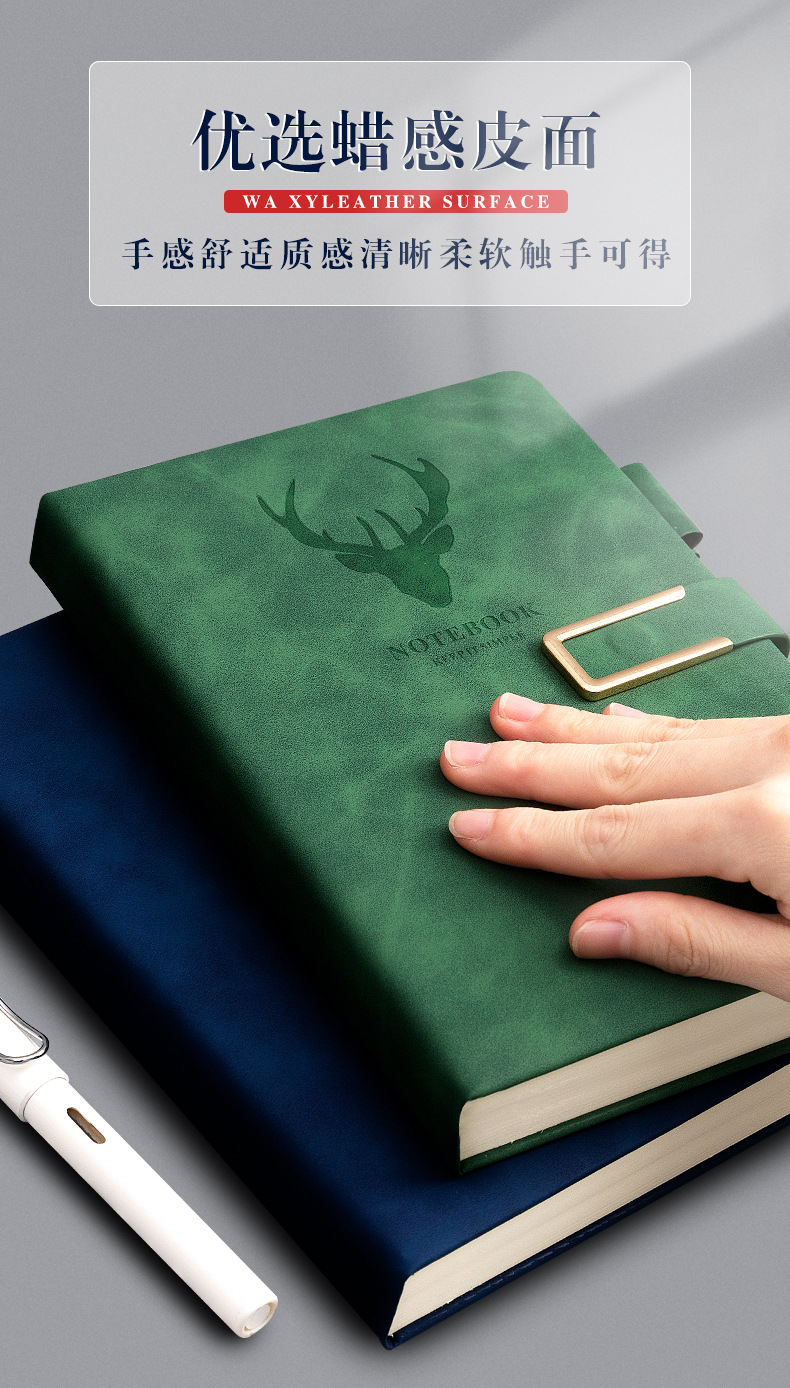 Wholesale of A5 deer head buckle notebooks, thickened business notebooks, customized student diaries, work notes, and notepads pic 8