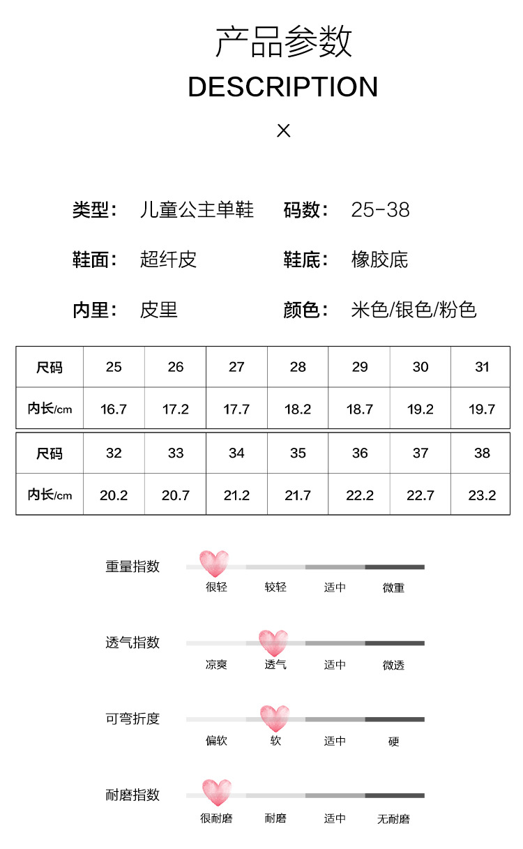 儿童高跟鞋小女孩子公主鞋春秋季新款单鞋2024春秋季新款女童皮鞋详情3